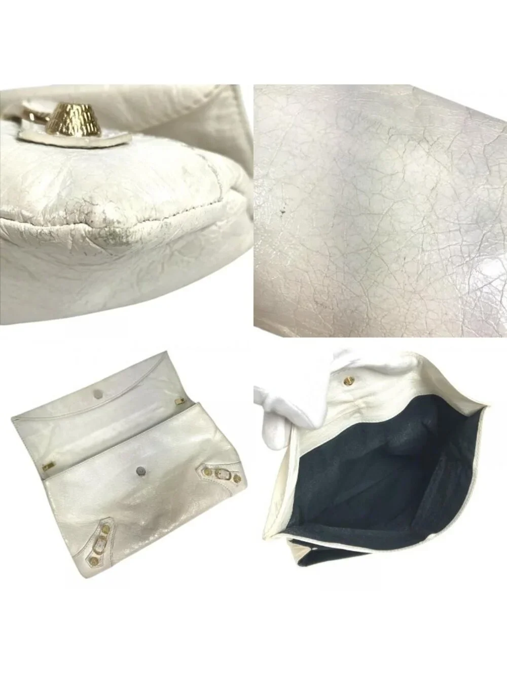 Balenciaga Clutch Giant Envelope Leather White